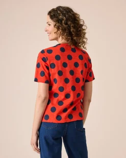 Clearance Shirt mit großen Punkte-Druck Shirts & Tops