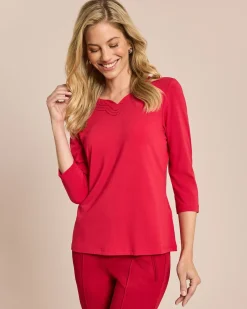 Clearance Shirt mit Herz-Ausschnitt Shirts & Tops