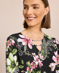 Discount Shirt mit Kettendeko am Ausschnitt Shirts & Tops