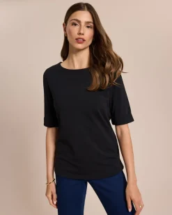 Outlet Shirt mit langem Halbarm und Umschlag Shirts & Tops