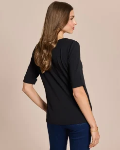 Outlet Shirt mit langem Halbarm und Umschlag Shirts & Tops