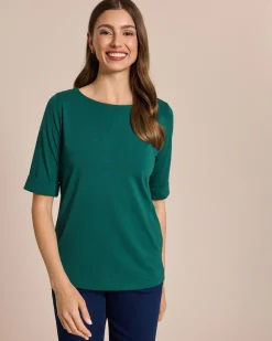 Outlet Shirt mit langem Halbarm und Umschlag Shirts & Tops