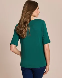 Outlet Shirt mit langem Halbarm und Umschlag Shirts & Tops