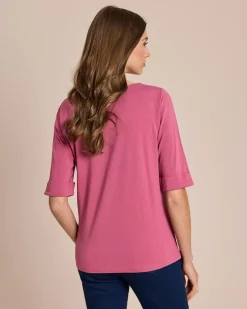 Outlet Shirt mit langem Halbarm und Umschlag Shirts & Tops