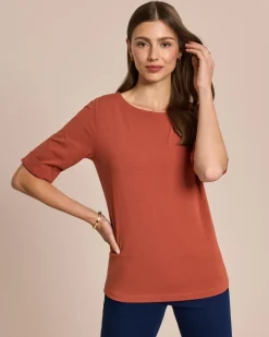 Outlet Shirt mit langem Halbarm und Umschlag Shirts & Tops