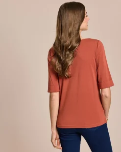 Outlet Shirt mit langem Halbarm und Umschlag Shirts & Tops