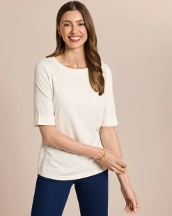 Outlet Shirt mit langem Halbarm und Umschlag Shirts & Tops