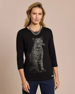 Best Shirt mit Leoparden-Strassprint Shirts & Tops