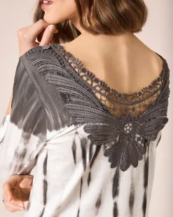 Sale Shirt mit Mandala-Druck und Spitze Shirts & Tops