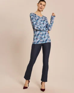 Online Shirt mit Mosaik-Druck, Rundhals Shirts & Tops