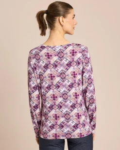 Online Shirt mit Mosaik-Druck, Rundhals Shirts & Tops