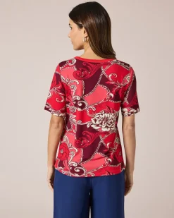 Shirt mit Ornament- und Rosendruck Shirts & Tops