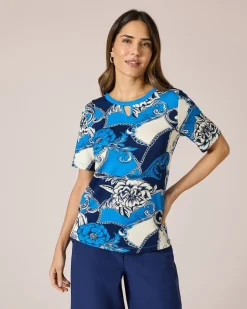 Shirt mit Ornament- und Rosendruck Shirts & Tops