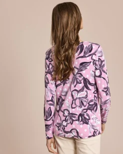 Clearance Shirt mit Punkte-Blumen und 3D-Druck Shirts & Tops