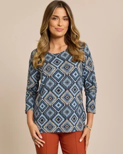 Sale Shirt mit Rauten-Druck Shirts & Tops