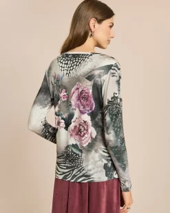 Clearance Shirt mit Rosen-Animal-Druck Shirts & Tops