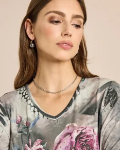 Clearance Shirt mit Rosen-Animal-Druck Shirts & Tops