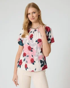 Hot Shirt mit Rosen-Print Shirts & Tops