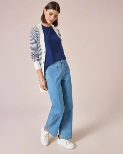 Clearance Shirt mit Satin-Kontraststreifen Shirts & Tops