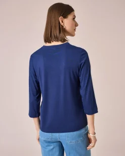 Clearance Shirt mit Satin-Kontraststreifen Shirts & Tops