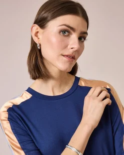 Clearance Shirt mit Satin-Kontraststreifen Shirts & Tops