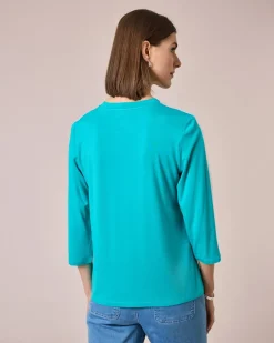 Clearance Shirt mit Satin-Kontraststreifen Shirts & Tops