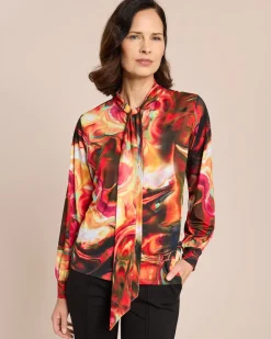 Shirt mit Schluppe und Alloverdruck Shirts & Tops