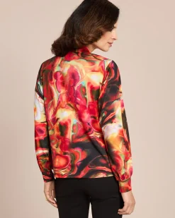 Shirt mit Schluppe und Alloverdruck Shirts & Tops