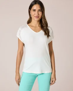 Hot Shirt mit Schulterdekor Shirts & Tops