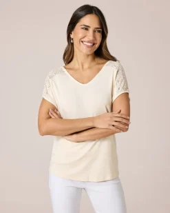 Hot Shirt mit Schulterdekor Shirts & Tops