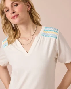 Shirt mit Smok-Detail Shirts & Tops