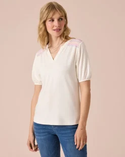 Shirt mit Smok-Detail Shirts & Tops