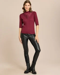 Outlet Shirt mit Spitze und Stehkragen Shirts & Tops