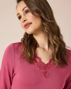 Outlet Shirt mit Spitzenbesatz Shirts & Tops