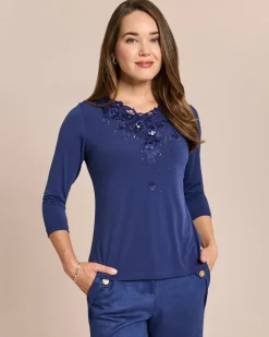 Clearance Shirt mit Stickerei und Applikation Shirts & Tops