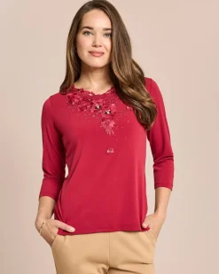 Clearance Shirt mit Stickerei und Applikation Shirts & Tops