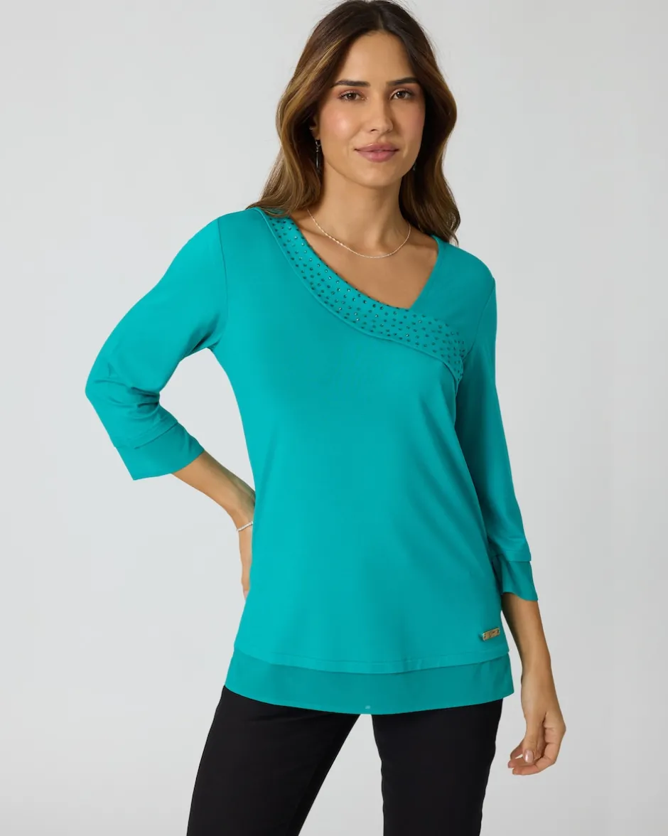 Discount Shirt mit Strassdeko Shirts & Tops
