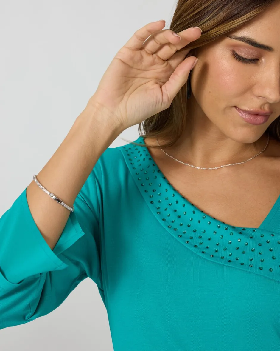 Discount Shirt mit Strassdeko Shirts & Tops