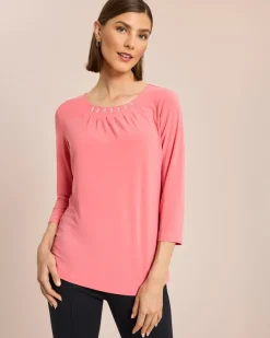 Clearance Shirt mit Strassdeko und Falten Shirts & Tops
