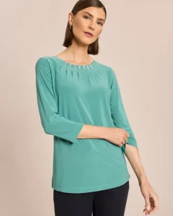 Clearance Shirt mit Strassdeko und Falten Shirts & Tops