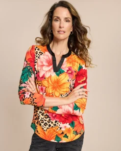 Outlet Shirt mit Tunika-Ausschnitt Shirts & Tops