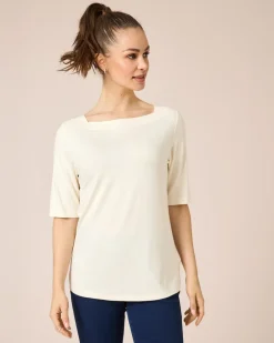 New Shirt mit U-Boot-Ausschnitt Shirts & Tops