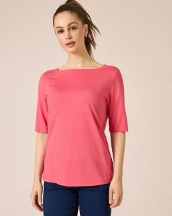 New Shirt mit U-Boot-Ausschnitt Shirts & Tops