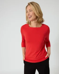 New Shirt mit U-Boot-Ausschnitt Shirts & Tops