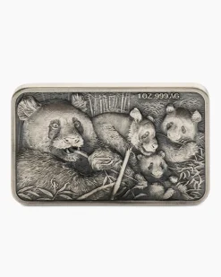 New Silbermünze de Greef Pandafamilie Münzen