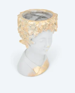 Clearance Skulptur-Blumentopf "Kopf mit Goldornamenten" Dekoration