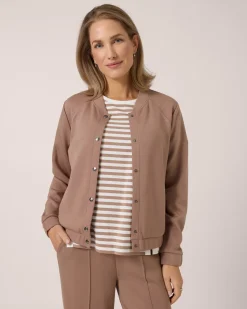 Clearance Soft Sweat Jacke mit Druckknöpfen Jacken & Mäntel