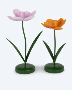 Clearance Stabkerzenhalter "Blumen", 2tlg. Dekoration