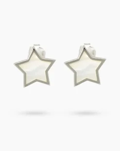 Stern-Ohrstecker mit Perlmutt Ohrringe