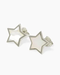Stern-Ohrstecker mit Perlmutt Ohrringe